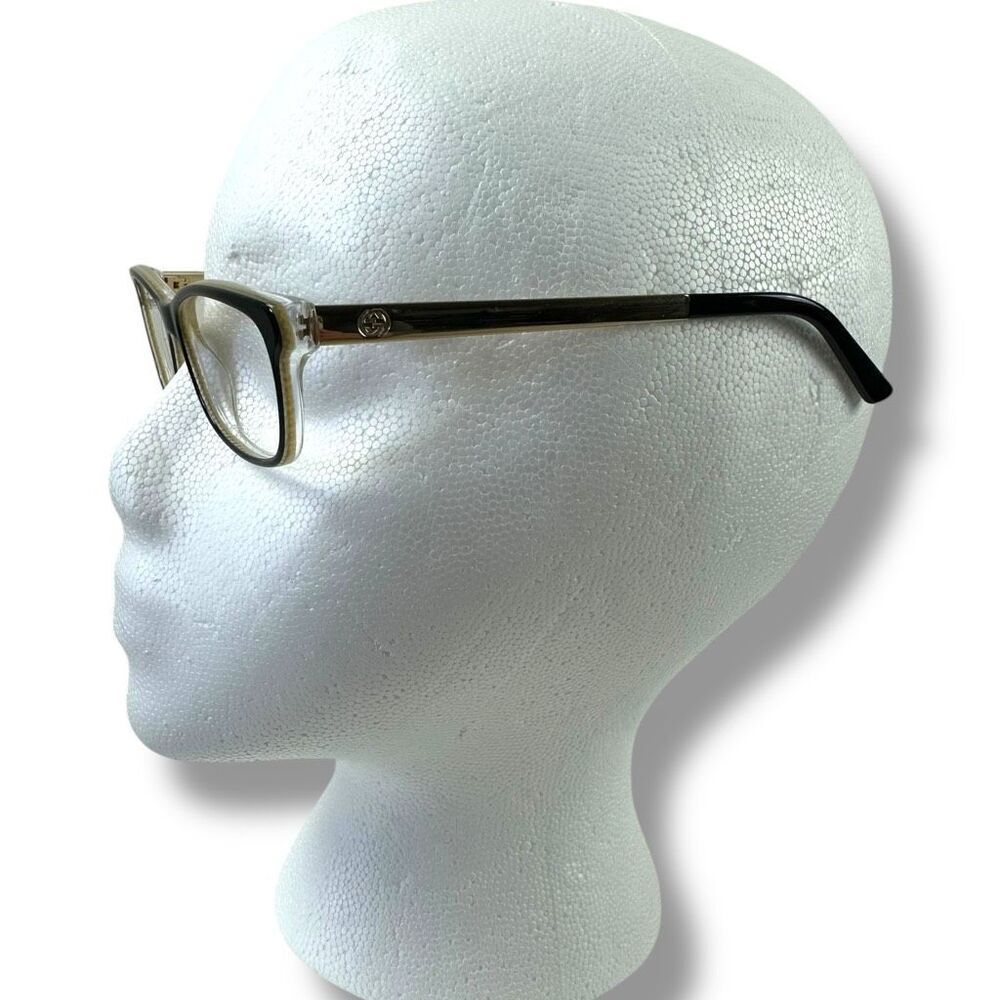Gucci Women's Eyeglass Frames Style 3678 Rectangular Frame Black Silver Large Lu - Picture 2 of 9